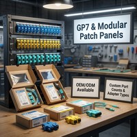 Panneau de brassage à fibre optique coulissant 1U GP7 haute densité 48 ports LC SC avec plateau de raccordement 96 fibres et cadre de distribution