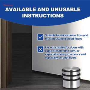 Butées de porte décoratives en acier inoxydable nickel avec anneau en <span class=keywords><strong>caoutchouc</strong></span> support noir mur de protection bouchon <span class=keywords><strong>cylindrique</strong></span> solide robuste - Product Image 6