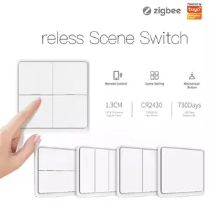 Smart Switch Tuya Smart Home Appliances Zigbee Smart Wifi Wall Switch Scene 4 Gang Light Switch