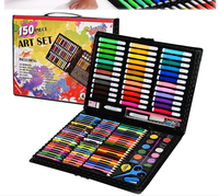 150 pièces, coffret en bois pour enfants, ensemble de dessin et de coloriage pour enfants, papeterie