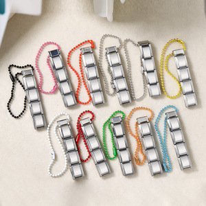 Chaîne de téléphone portable perlée colorée en acier inoxydable, design modulaire en cube, accessoire de bijouterie unisexe - Product Image 1