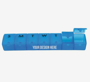 Custom Logo Weekly Pill Organizer Promotional Gift Corporate Giveaway Personalized Medicine Box Reminder