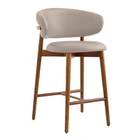 Chaise haute de bar en bois de style européen moderne et luxueux, tabouret de bar en bois moderne pour salle à manger, salon, comptoir, cuisine
