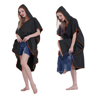 Serviette poncho en microfibre à impression personnalisée avec capuche peignoir de plage à séchage rapide