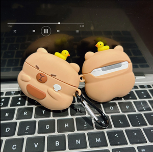 Pour Airpods1/2 3 Pro Pro2 nouveau produit drôle 3D dessin animé Capybara Silicone écouteurs étuis génération couverture sans fil casque boîte - Product Image 5