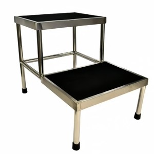 Taburete de Acero Inoxidable HX-I03B de Dos Niveles, Reposapiés para Hospital, Banco para Cambiar Zapatos, Uso para Adultos - Product Image 1
