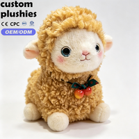 Peluche Mouton Blanc Kawaii Très Vendue, Adorable Agneau en Polaire Bouclée avec Nœud Cerise, Cadeau pour Filles