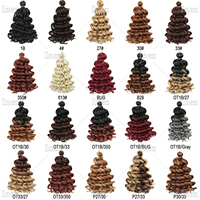 Extensions de cheveux synthétiques ondulés de 12 pouces pour tresses au crochet, boucles afro ombrées Hawaïennes, boucles italiennes pour femmes