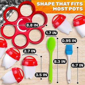 Cuiseur à œufs en silicone Liberhaus, antiadhésif, 6 tasses avec support pour une cuisson facile des œufs sans coquille - Product Image 6