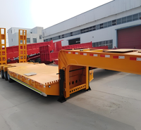 Fabricant professionnel de semi-remorques à plateau bas en acier robuste à 3/4 essieux, capacité de charge de 30 à 100 tonnes, pour le transport de machines d'ingénierie