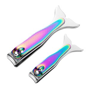 Hot Sale Newest 2pcs Colorful Titanium Fish Sharp <b>Nail</b> Clipper Cutter <b>Set</b> With Tin Box Pack - Product Image 4