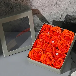 2024 Valentijnsdag Moederdag Verjaardagscadeau Kunstmatige Geur 12 Bloemen Rode Roze Zeep Bloemen Geschenkdoos Voor Geliefde Moeder