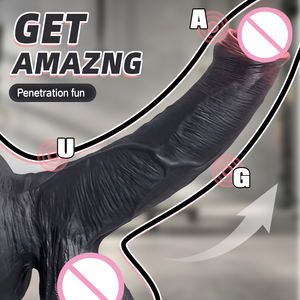 9-дюймовый чёрный гигантский толстый дилдо, секс-игрушка с уникальным реалистичным головкой, большой дилдо на присоске, взрослые игрушки, мягкий силиконовый дилдо для женщин - Product Image 6