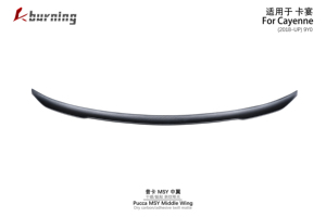 Pour <span class=keywords><strong>Porsche</strong></span> <span class=keywords><strong>Cayenne</strong></span> 2018 2019 2020 2021 <span class=keywords><strong>2022</strong></span> 2023 2024 2025 9Y0 Aileron central MSY amélioré en fibre de carbone sèche, finition sergé mat - Product Image 3