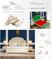 Lit plateforme en bois massif de chêne, style américain moderne, luxe léger, mobilier de chambre écologique