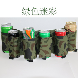 Sac banane de sport pour boissons, 6 canettes, extérieur, gris camouflage, tissu Oxford, pour adultes - Product Image 5