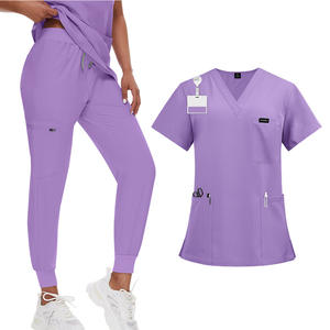 Ensemble d'uniformes infirmiers <span class=keywords><strong>de</strong></span> qualité supérieure, durable, avec plusieurs poches pour les outils médicaux, options <span class=keywords><strong>de</strong></span> taille et <span class=keywords><strong>de</strong></span> couleur personnalisées pour les hôpitaux et les maisons <span class=keywords><strong>de</strong></span> <span class=keywords><strong>retraite</strong></span> - Product Image 2