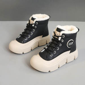 Botines de Nieve para Mujer 2026, con Cordones, Tacón Plano, Suela Gruesa, Transpirables, Antideslizantes, con Parches, Estilo Clásico, Forro de Algodón - Product Image 5