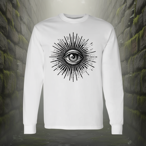 T-shirt à manches longues avec symbole mystique de l'Œil tout-voyant vintage, produit promotionnel haut de gamme - Product Image 3