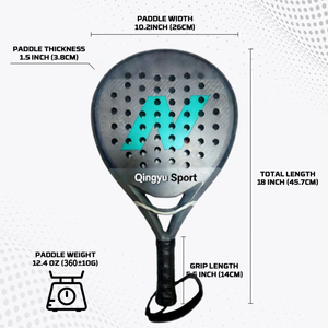 QINGYU SPORT Raquette de <span class=keywords><strong>Padel</strong></span> Professionnelle Simple en Fibre de Carbone 3K avec Noyau EVA Personnalisé Blanc Noir Portable Marque en Stock - Product Image 5