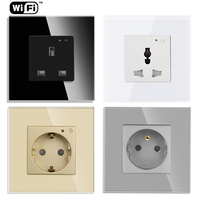 Touchmi Smart Home Prise électrique WiFi/ZigBee Prise murale Caractéristiques durables résistantes aux intempéries 16A pour Allemagne/Français/UK/EU 3 broches