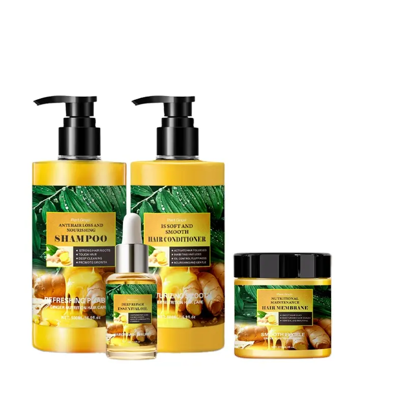 Bio-Ingwer Anti-Schuppen-Haarwachstums-Shampoo und Conditioner-Set Anti-Schuppen-Shampoo und Haarpflege Ätherisches Öl