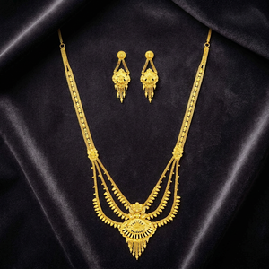 Wholesale Dubai Style 14K18K24K Micron Gold Filled Rani Haar Bridal Jewelry Set Traditional Design Jewelry Set Fashion <b>Necklaces</b> - Product Image 5