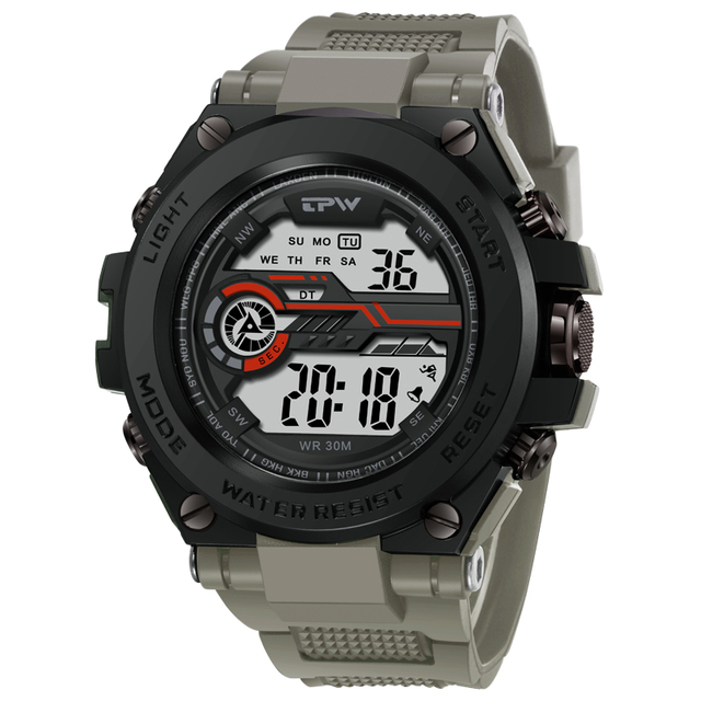 Bulk Wholesale Men's Retro Sport Wrist Watch Cool Waterproof Digital with Alarm & Stopwatch Features