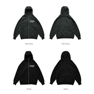 High Quality Sportswear Casual Sports Loose <b>Jacket</b> Custom Embroidered Logo Plain Color Fitness <b>Gym</b> Zipper Hoodies for Men - Product Image 3