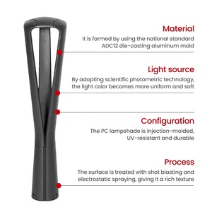 Lampadaire LED de jardin en aluminium IP65 moderne 2026, durable, 5W 10W, pour aménagement paysager, allée et usage domestique - Product Image 2