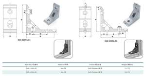 Penjualan Panas Braket Sudut Profil Industri Seri 40 untuk Struktur Segitiga Bahan Logam Khusus Pop - Product Image 2