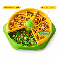 Bol interactif pour animaux de compagnie en plastique ABS durable, rotatif, à alimentation lente, pour chat et chien, distributeur de friandises