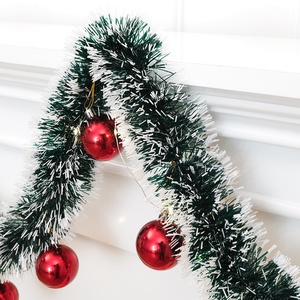 Christmas Tinsel Garland Set with <b>Lights</b> Christmas Balls Decorative Ribbon Vine Ornaments Mall <b>Window</b> Decorations - Product Image 2