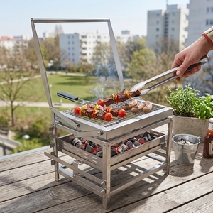 Barbecue rotatif portable d'extérieur en acier inoxydable 304 pour <span class=keywords><strong>charbon</strong></span> <span class=keywords><strong>de</strong></span> <span class=keywords><strong>bois</strong></span> et granulés - Product Image 1