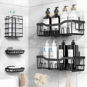 Bathroom 5 Pack Metal Organizer Wall Mounted Self Corner Racks Shower Caddy Storage Basket