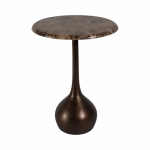 Marble Accent End <b>Table</b> Small <b>Round</b> <b>Side</b> <b>Table</b> For Bedroom Living Room Decor - Product Image 1