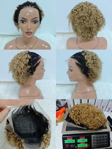 Letsfly Promotion 23$ <b>Braid</b> Curly <b>Wig</b> 13x4 Lace Frontal Black 10inch Short Brazilian Hair 100% Human Hair <b>Wig</b> Wholesale 140gram - Product Image 3