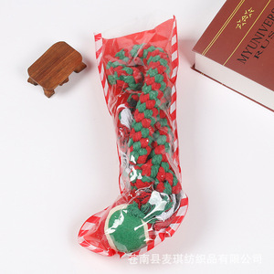 Ensemble de jouets en corde pour animaux de compagnie de Noël, jouet à mâcher en coton pour chien, nettoyage des dents, origine Zhejiang - Product Image 3