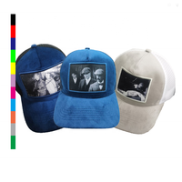 2025 n ° 1 ventes Logo personnalisé 5 panneaux chapeau en velours et casquette de camionneur en maille chapeau de camionneur en velours avec photo