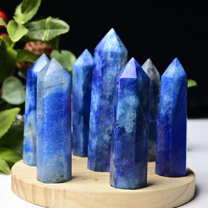 ขายส่งหินธรรมชาติและคริสตัลรูปปั้นมูนสโตนสีเขียวอมน้ำเงินเข้ม งานฝีมือสำหรับตกแต่งบ้าน ของขวัญวันเกิด - Product Image 1