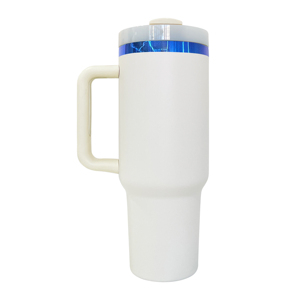 Botella de Agua de Acero Inoxidable de Doble Pared con Recubrimiento en Polvo Multicolor, Plateada en Azul, de 40 oz - Product Image 3