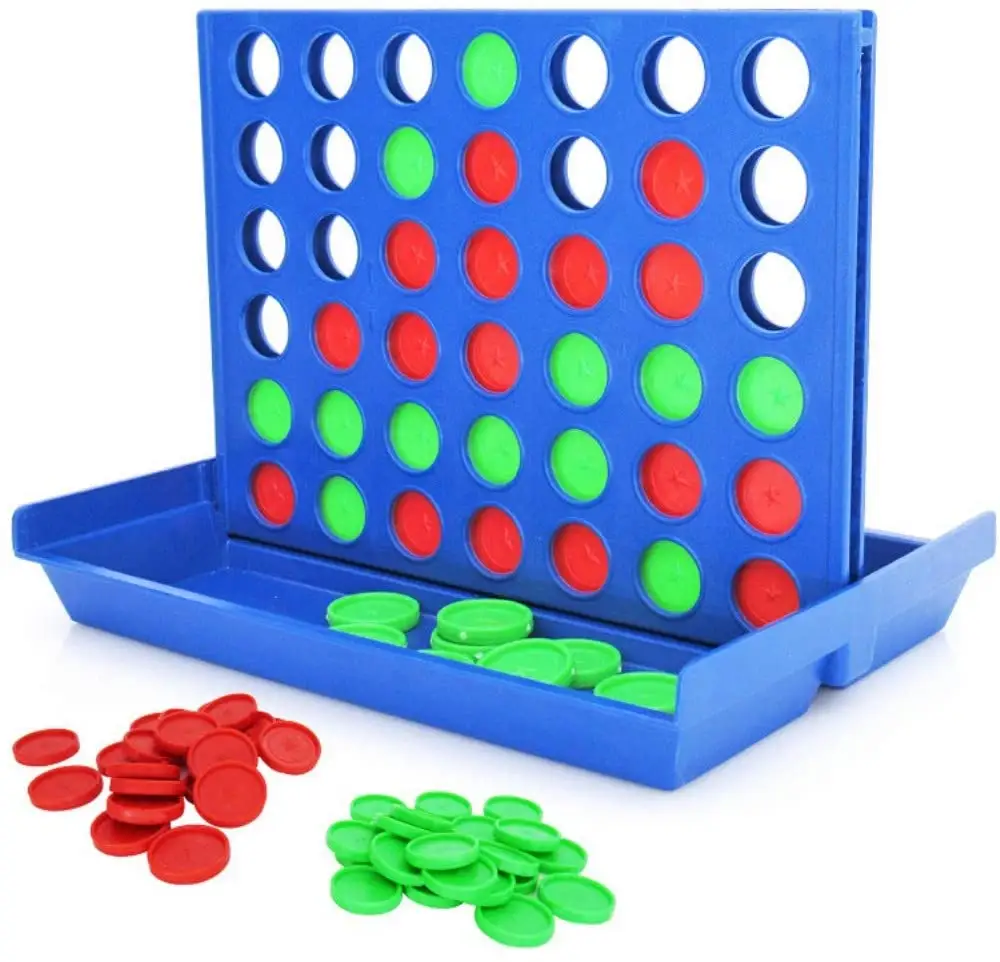 Crianças fácil carregar inteligência brinquedos xadrez tabuleiro de plástico conectar 4 jogos