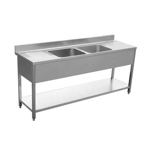 อ่างล้างจานสแตนเลสคุณภาพสูง 201/304 พร้อมที่คว่ำจานทั้งสองด้าน อ่างล้างจานคู่ สำหรับโรงแรม <span class=keywords><strong>ร้าน</strong></span><span class=keywords><strong>อาหาร</strong></span> และสถานที่อื่นๆ - Product Image 2