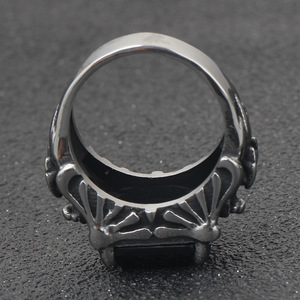 Bague Gothique Punk Vintage avec Incrustation de Verre Noir Sertie à Griffes, Bijou de Mode Masculin, Cadeau, Forme Géométrique 11MM - Product Image 3