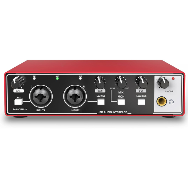 Factory OEM Professional 2 Channel USB Audio Interface Sound Card for Laptop Computer Karaoke Music Carte Son Studio Recording