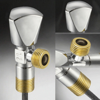 Robinet de Douche Moderne Chromé à Trois Voies Chaud/Froid, Une Entrée/Deux Sorties, Installation Facile, Accessoire de Robinet de Salle de Bain Effet Miroir
