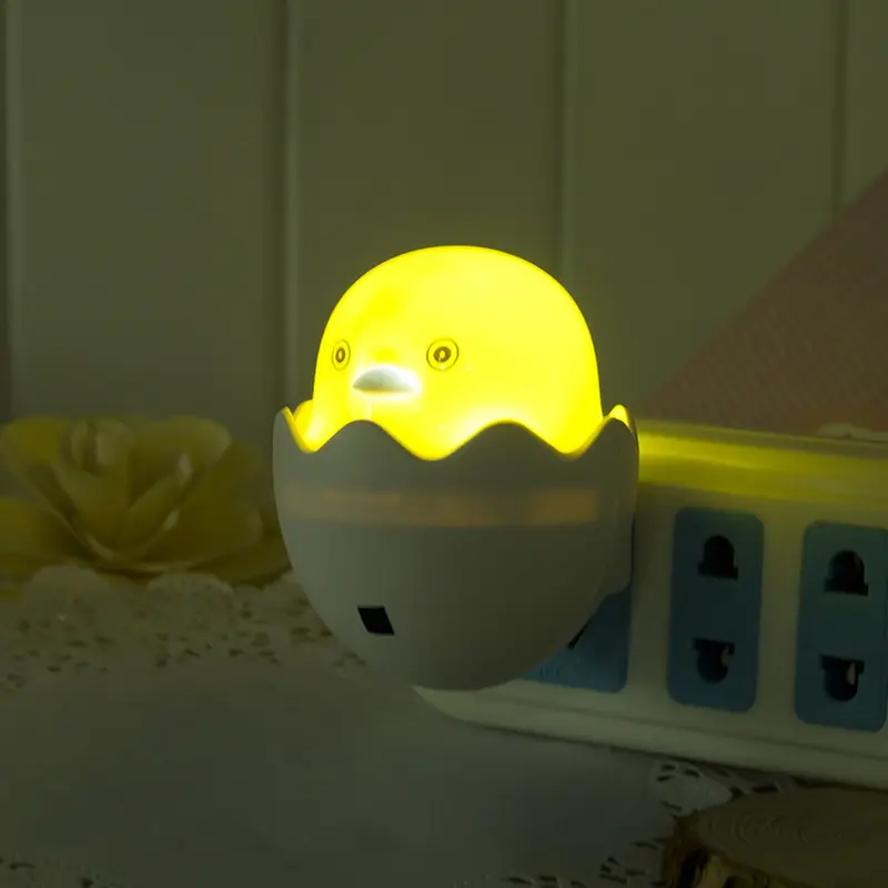 Canard chambre d'enfant Led détecteur de crépuscule à l'aube lampe de nuit à intensité variable capteur Intelligent maison dessin animé veilleuse