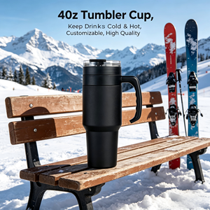 Gobelet isotherme grande capacité 30oz/40oz avec poignée et paille, tasse de voyage pour garder au frais et au chaud - Product Image 6