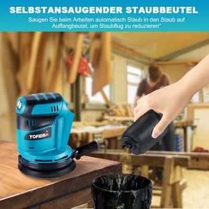 Yofidra 5 Inch 3-Speed Variable Speed Electric <strong>Sander</strong> <strong>Cordless</strong> Wood Grinder Polishing Sanding Machine DIY <strong>Makita</strong> 18V Battery - Product Image 2