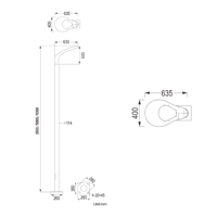 Lampadaire LED de cour, lumière de jardin 30W AC85-265V, lumière moderne élégante 6000K PC Aluminium IP65 400XH635MM